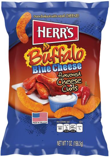 Herr's Buffalo Blue Cheese Curls 170 g productverpakking